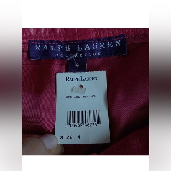 NWT Ralph Lauren purple Label Leather Pink pants Size 4 - Picture 13 of 14
